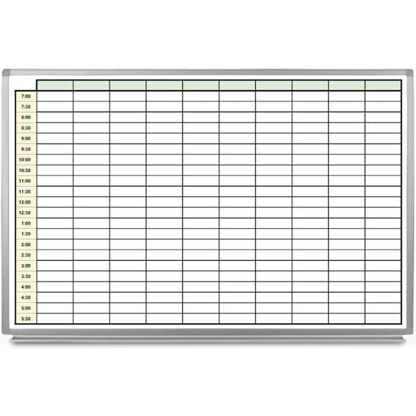 Creative Safety Supply 30 Minute Schedule with Color Whiteboard, 48in x 36in WB10062-48 - main