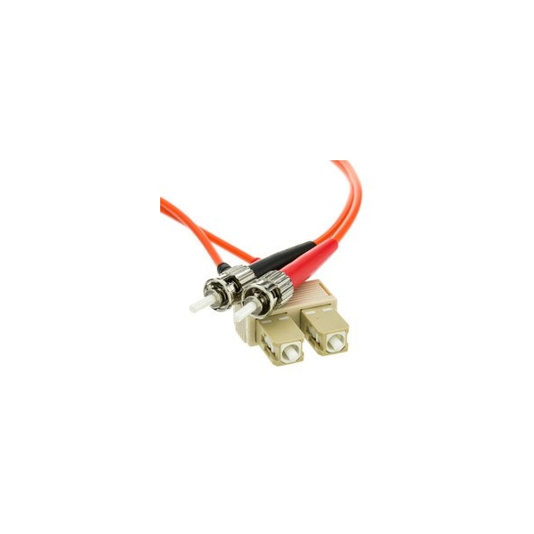 Cable Wholesale SC/UPC to ST/UPC OM1 Duplex 2.0mm Fiber Optic Patch Cord, OFNR, Multimode 62.5/125, Orange SCST-11105 - main