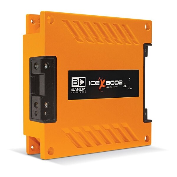 Banda One Channel 1100 Watts Max 2 Ohm Car Audio Amplifier w/Bass Boost Highpass Filter and Low Pass Fi ICEX800.2ORANGE - main
