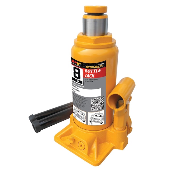 Performance Tool 8 Ton Hydraulic Bottle Jack, 16000 lb Lift, 9-18 in. Range W1628 - main