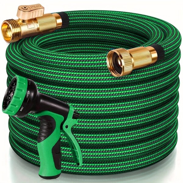 Wrightmaster 3/4 in. x 100 ft. Standard Garden Hose with Brass Fittings, NozzleandLeak-Proof Technology ZR-100FTG - main