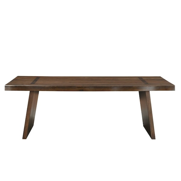 Homeroots 86" Dark Brown Wood Live Edge Dining Table 554338 - main