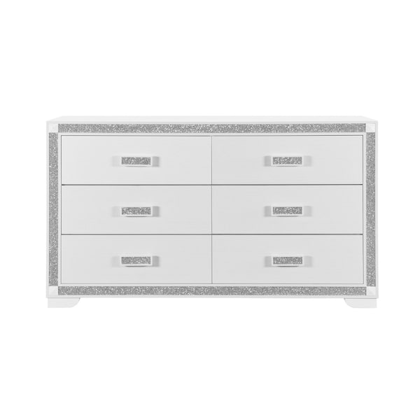 Global Furniture Usa Contemporary Glam Soleil White Dresser SOLEIL-WHITE-DR - main