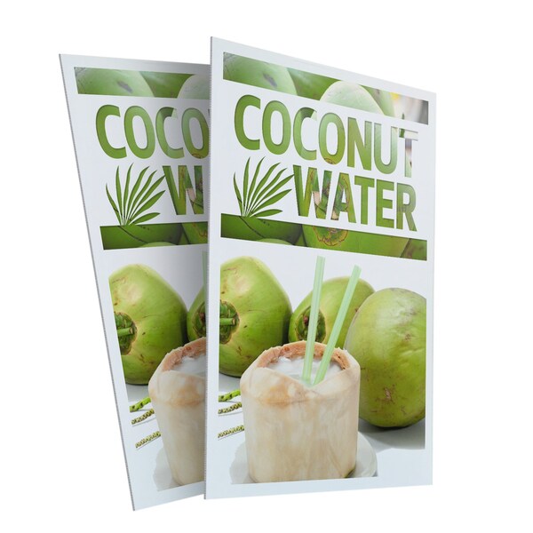 Signmission Coconut Water, Plastic Signs Only 24 Inch x 36 Inch, Corrugated Plastic, 2PK CSB-2436-2PACK-Coconut Water - main