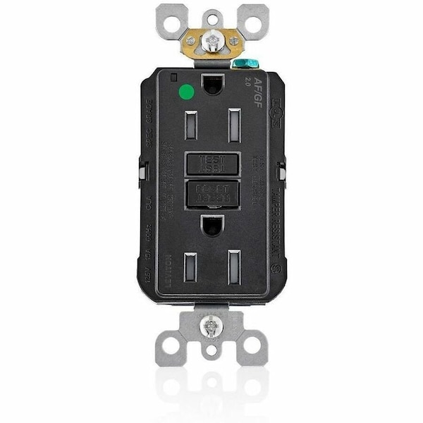 Leviton Receptacle, 15 A, 125V AC, Black AGTR1-HGE - main