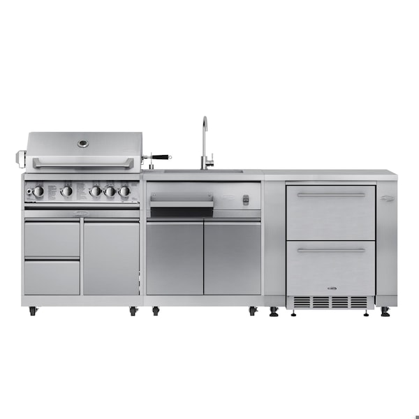 Koolmore Outdoor Kitchen Series with a 30 in. BBQ Grill And Grill Cabinet, Sink, Refrigerator and Cabinet KM-OKSKIT-CONFIG116 - main