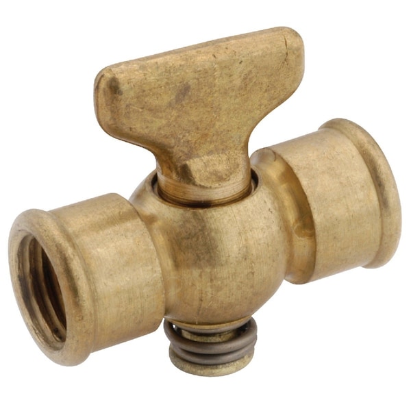 Anderson Metals 1/4'' FIP x 1/4'' FIP Brass 80 psi Air Drain Cock 59338-04 - main