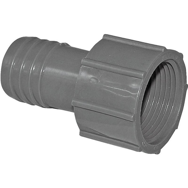 Genova Boshart Pipe Adapter, 1 in, FPT x Insert, PVC, Gray UPVCFA-10 - main