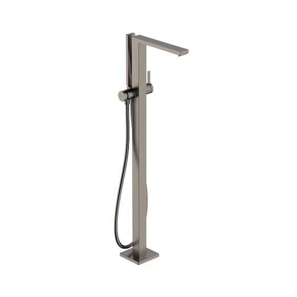 Hansgrohe Tecturis E Freestanding Tub Filler with 1.75 GPM Handshower in Brushed Black Chrome 73445341 - main