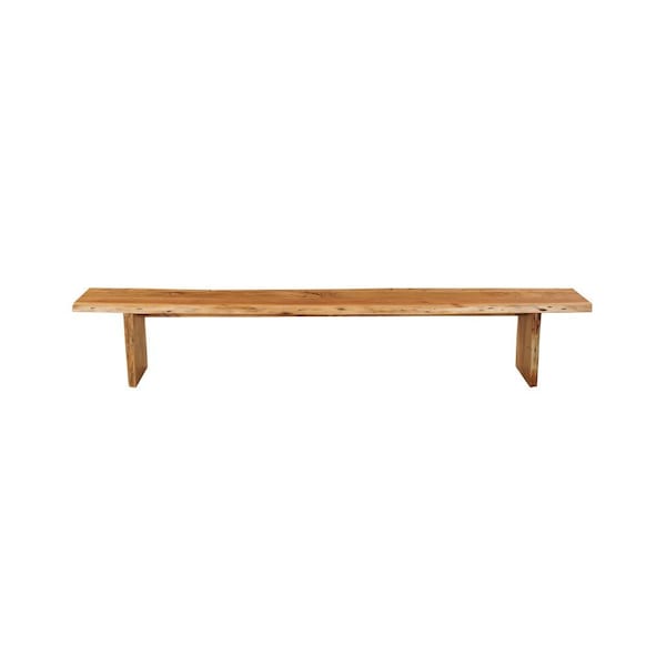 Homeroots 105in Natural Solid Wood Live Edge Dining Bench 636210 - main