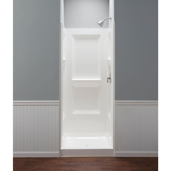 Mustee Durawal 32''x73.25''x32'' Alcove Shower Wall Set in Wht, 3-Piece 732SWHT - main