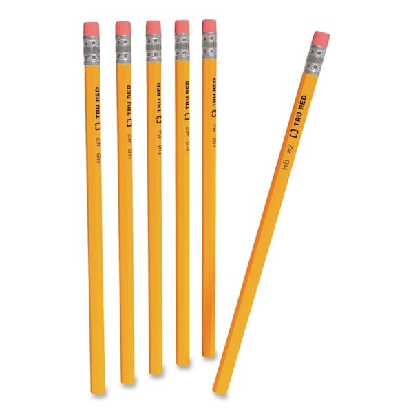 Tru Red Wooden Pencils, HB (#2), Black Lead, Yellow Barrel, 864PK TR58555CT - main
