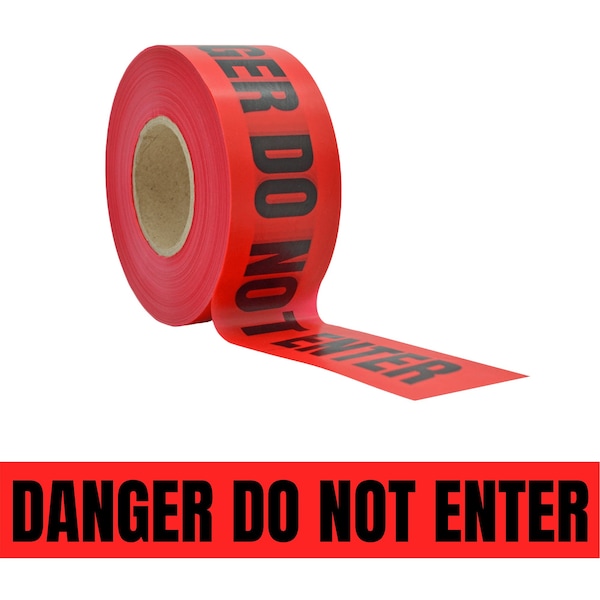 Wod Tape Barricade Tape, Black and Red, 3 inch Wide x Polyethylene, 3 mil WOD BRC-DDNE-03000-8-1000-BR - main