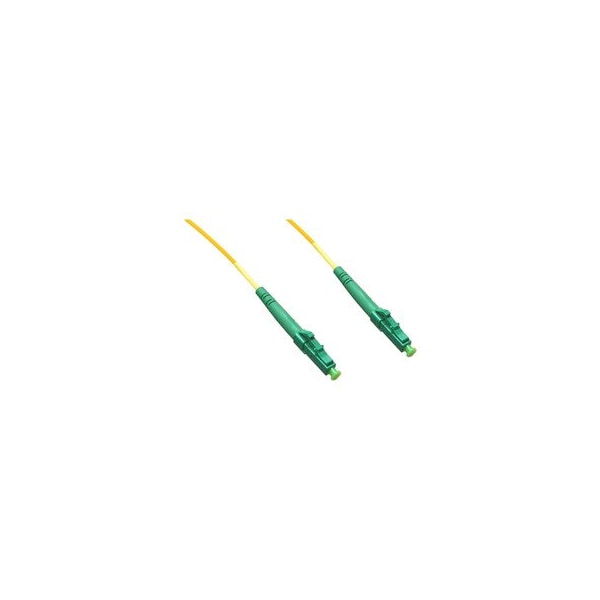 Cable Wholesale LC/APC OS2 Simplex 2.0mm Fiber Optic Patch Cord, OFNR, Singlemode 9/125, Yellow Jacket, Green LCLC-00303 - main