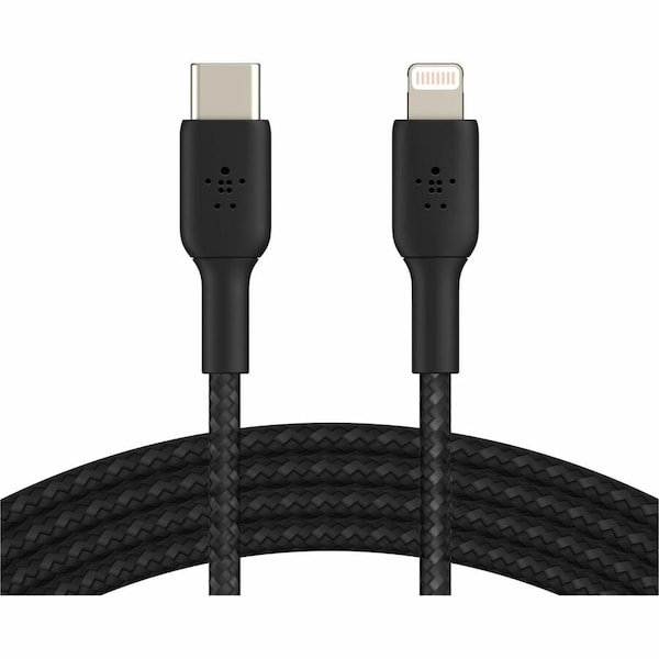 Belkin 30W USB-C to Lightning Cable - Nylon, Braided - M/M - 2m/6.6ft - Black CAA004BT2MBK - main