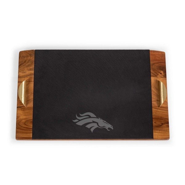 Picnic Time Family Of Brands NFL Denver Broncos - Covina Acacia and Slate Serving Tray 957-07-512-103-2 - main