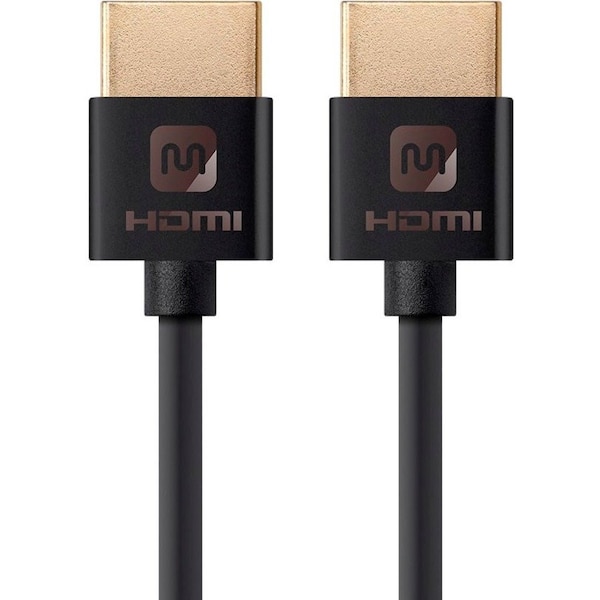Monoprice Ultra Slim Series High Speed HDMI Cable, 6ft Black 13586 - main