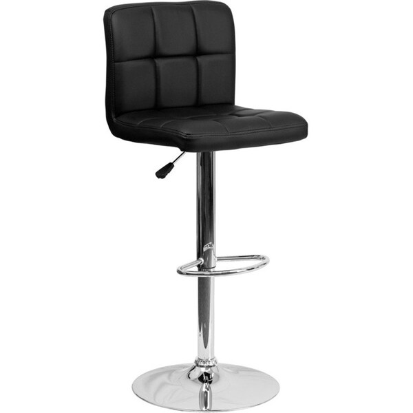 Flash Furniture Black Quilted Vinyl Barstool, Adj Height, Weight Capacity: 330 lb. DS-810-MOD-BK-GG - main