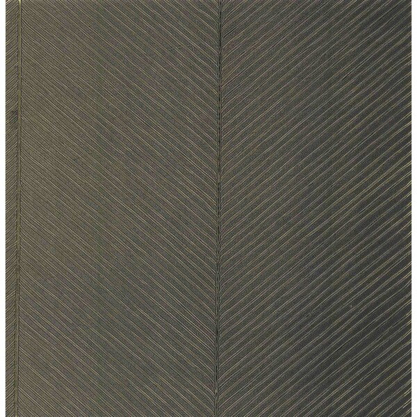 York Wallcoverings Palm Chevron Black and Gold Wallpaper TC2696 - main