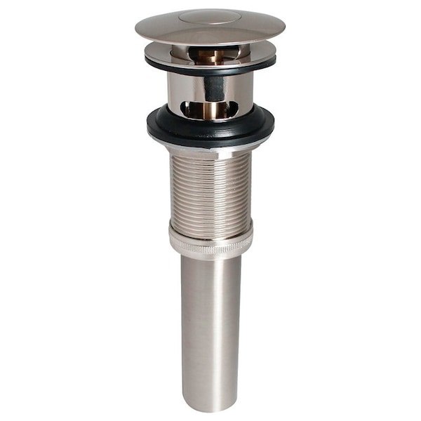 Plumb Pak Stylewise Pushbutton Sink Drain, 1-14 in Connection, Brass, Brushed Nickel K820-75BN - main