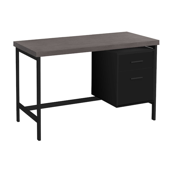 Homeroots 47" Gray and Black Computer Desk With Two Drawers 333535 - main