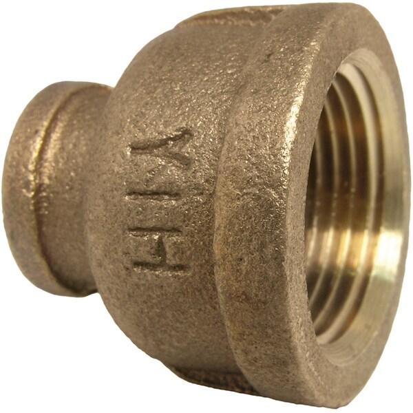 Westlake Pipe & Fittings 3/4'' FPTx1/4'' FPT Red Brass Reducing Bell Coupling 17-9283 - main