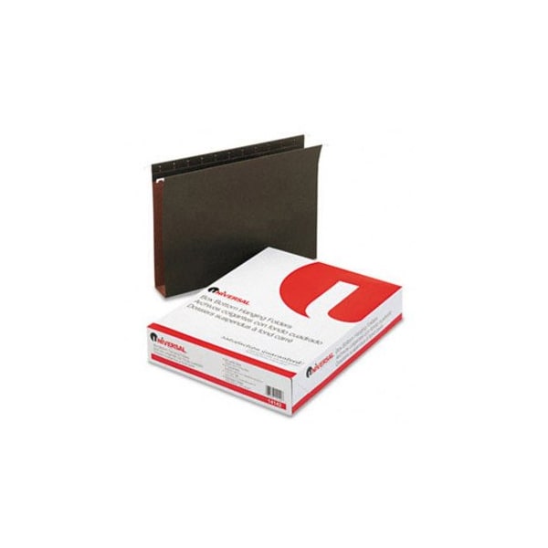 Universal 2" Box Bottom Pressboard Hanging Folder, Letter, Standard Green, 25/Box 14142 - main