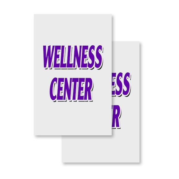 Signmission Wellness Center, Vinyl Decals Only 24 Inch x 36 Inch, Vinyl Decal, 2PK DSB-2436-2PACK-Wellness Center - main
