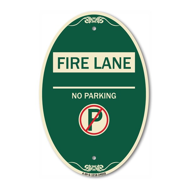 Signmission Fire Lane - No Parking With No Parking Symbo, 12 In X 18 In Architectural, Heavy Gauge Aluminum A-OV-G-1218-24010 - main