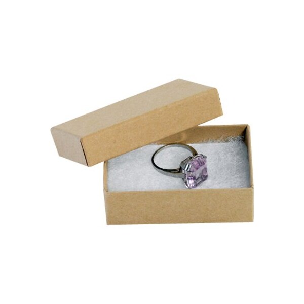 Partners Brand Jewelry Boxes, 2 1/2" x 1 1/2" x 7/8", Kraft, PK100 JB211K - main