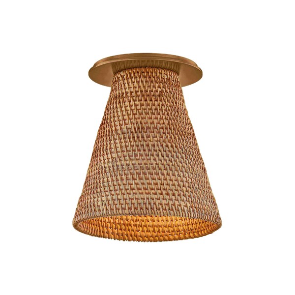 Troy Lighting Menifee 6in wide 1 Light Flush Mount in Patina Brass C3106-PBR - main