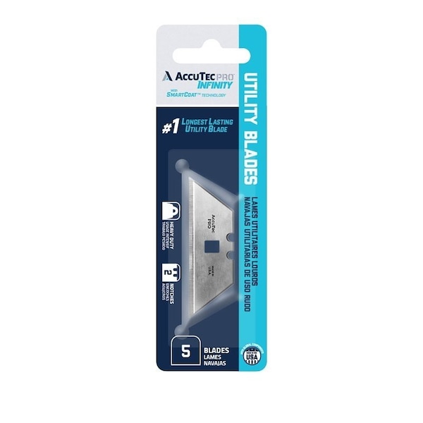 Accutec Pro Infinity Utility Blade, High Carbon Steel, Two Facet Edge, 5PK APBL-8007-0000 - main