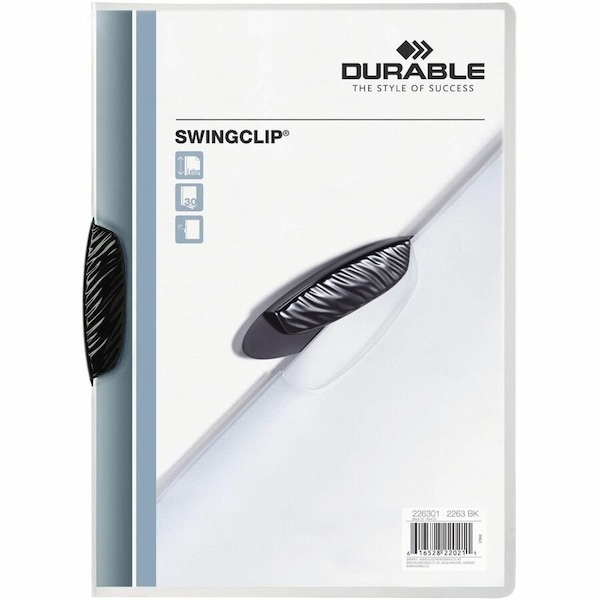 Swingclip Report Cover, 30 Sh, Ltr, Blk Clp, PK25 226301 - main