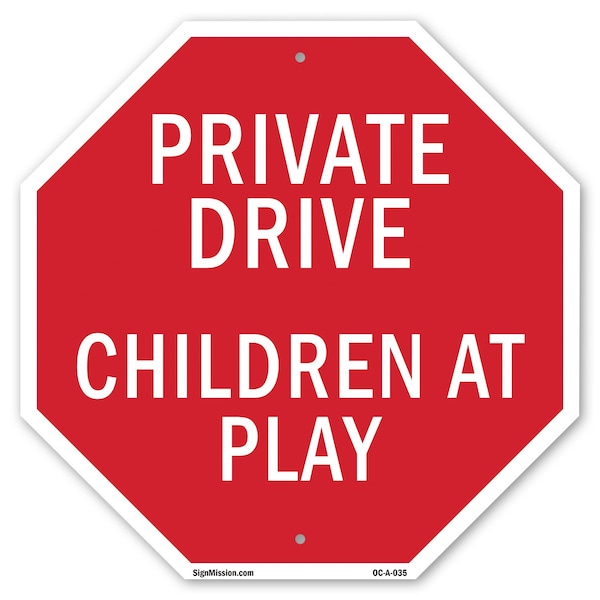Signmission Private Drive Children at Play, 10 Inch X 10 Inch, Aluminum Metal Signs OC-A-10-35 - main