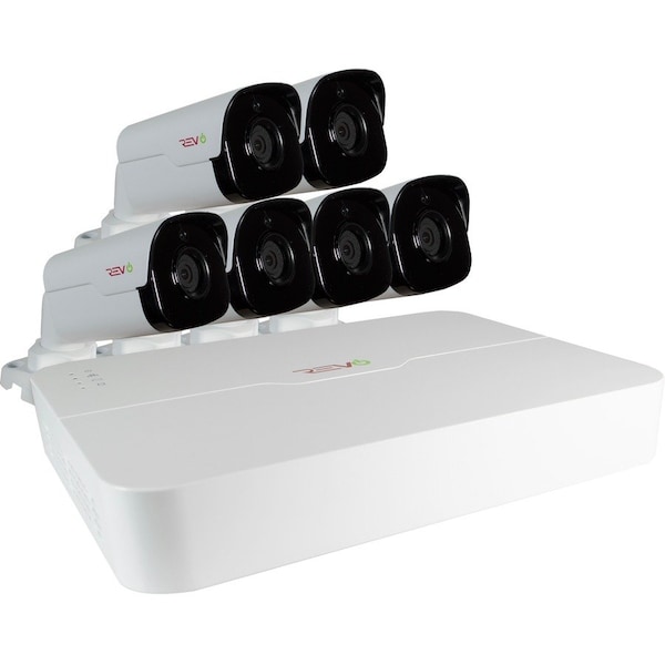 Revo America Ultra HD 8 in 2TB NVR Surveillance System with 6 x 4 Megapixel Bullet Cameras- White RU81B6G-2T - main