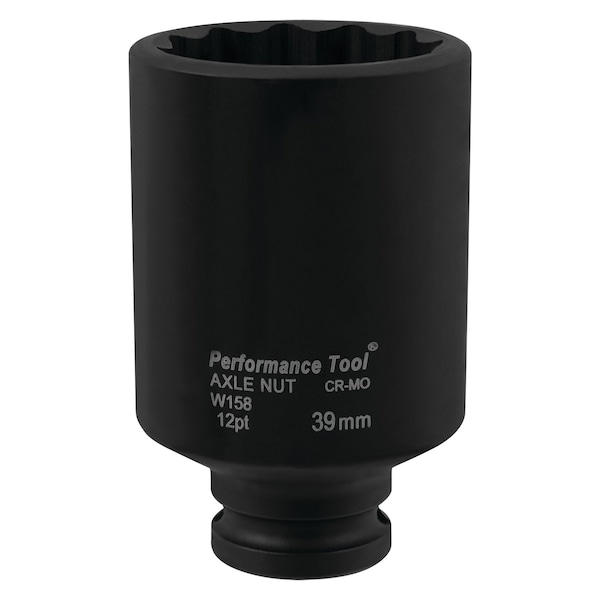 Performance Tool 39mm 12pt Toyota Axle Nut Socket, CrMo Construction W158 - main