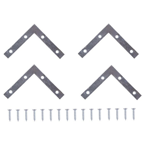 Prosource Corner Brace, 3 in L, 3 in W, 1/2 in H, Steel, Zinc-Plated, 1.6 mm Thick Material FC-Z03-C4PS - main