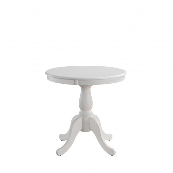 Homeroots 30" White Rounded Solid Manufactured Wood Pedestal Base Dining Table 517750 - main