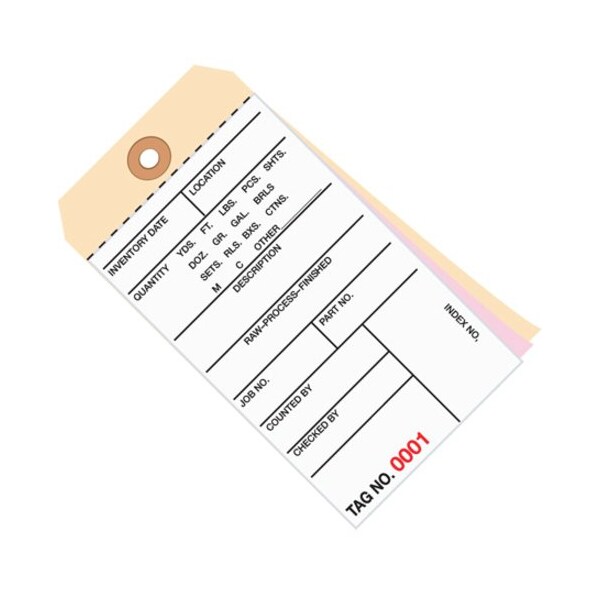 Box Packaging 3 Part Carbonless Inv. Tag 8000-8499 #8 6-1/4L x 3-1/8W 500/Pk G16171 - main