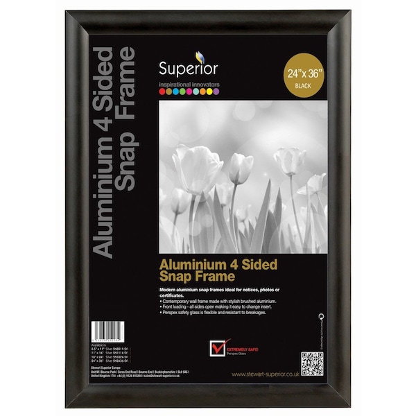 Seco Poster Snap Frame, 24" x 36", Black SN2436BLACK - main