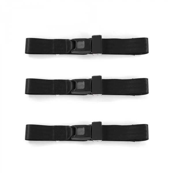 Geared2Golf Jeep Wrangler-TJ 1997-2006 Standard 2 Point Black Lap Bench Seat Belt Kit - 3 Belts GE2399441 - main