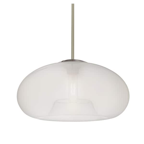 Besa Lighting Besa Bana 15 Pendant, Frost, Satin Nickel Finish, 1x 60W MAX E26 Base 1TT-BANA15FR-SN - main