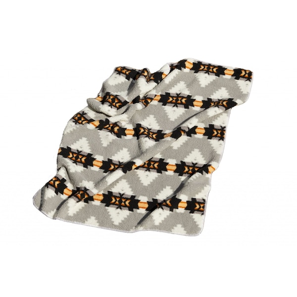 Homeroots Gray Knitted Sherpa Geometric Reversable Throw 483448 - main