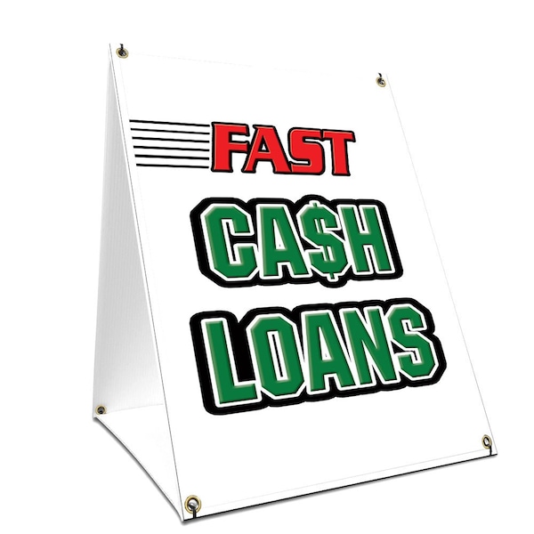 Signmission Fast Cash Loans, 36 Inch x 24 Inch A-frame Yard Sign, Plastic Sign SBC-2436-Fast Cash Loans - main