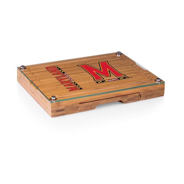 Picnic Time Family Of Brands NCAA Maryland Terrapins Concerto Glass Top Cheese Board and Knife Set 919-00-505-314-0 - main