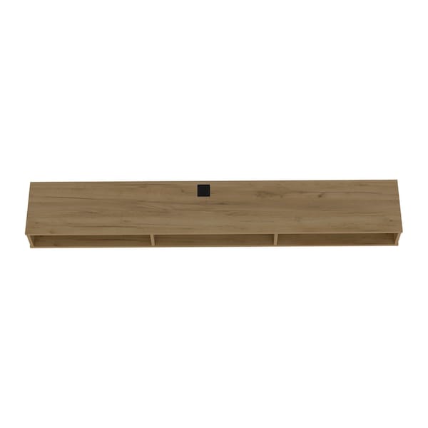 Homeroots 71in Natural Wood Enclosed and Open Storage TV Stand 734184 - main