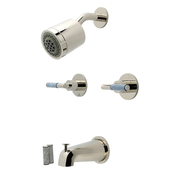 Kingston Brass Double-Handle Tub and Shower Faucet, Polished Nickel KBX8146KPS - main