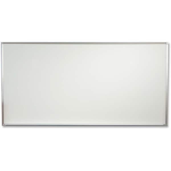 Mooreco Dry Erase Board, Porcelain, 48 in, 96 in, Aluminum Frame, White, Gloss 202AH - main