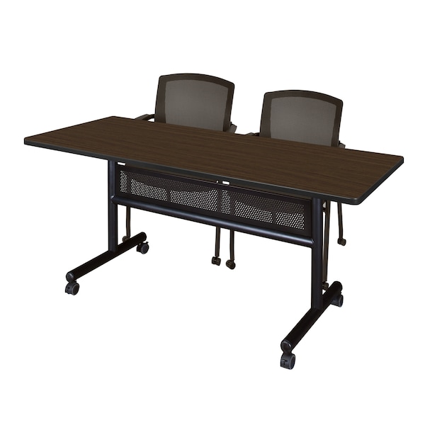 Regency Kobe Flip-Top Training Nesting Table W/ Modesty Panel & 2 Knight Mesh Chairs, 60 in W, 24 in L MKFTM6024NW56CBK - main