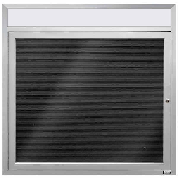 Aarco Enclosed Letter Board Directory w/ Clear Satin Anodized Al Frame and Header, 36''Hx36''W, 1 Door ADC3636H - main